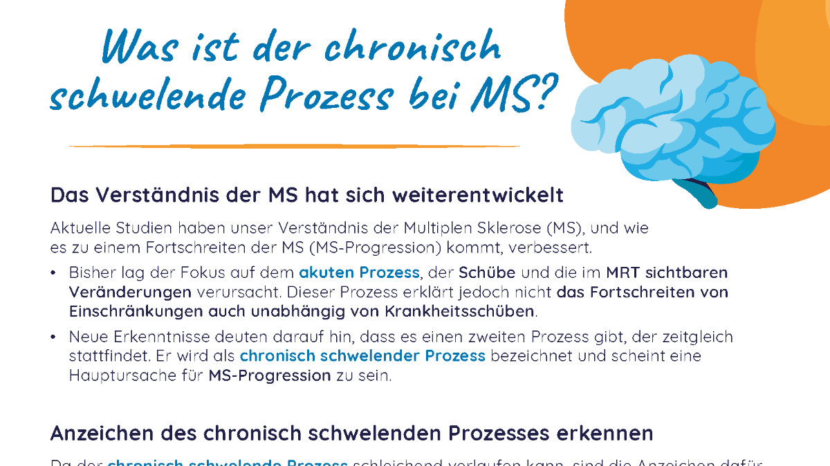 A thumbnail of a PDF entitled ‘What is the chronic smoldering process in MS?’