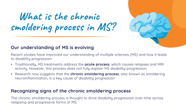 A thumbnail of a PDF entitled ‘What is the chronic smoldering process in MS?’