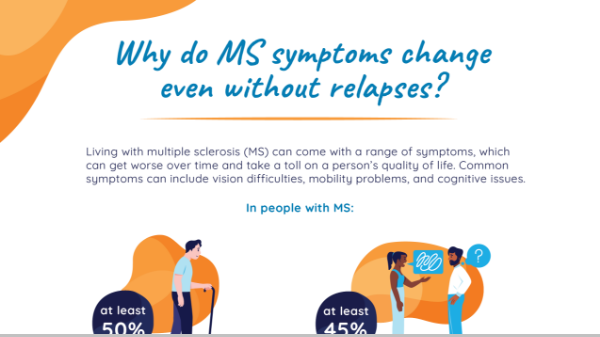 A thumbnail of a PDF entitled ‘A new focus in research may explain why MS symptoms change’