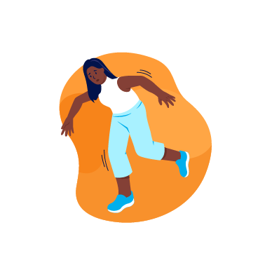 Illustrazione di una donna che perde l'equilibrio