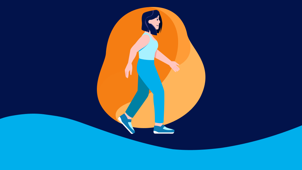 Illustration of a woman walking